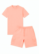 Ensemble T-shirt + Short Cargo Tank – Salmon – Pack de 6