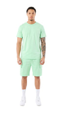 Ensemble T-shirt + Short Cargo Tank – Lt Green – Pack de 6