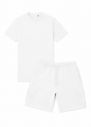 Ensemble T-shirt + Short Cargo Tank – Blanc – Pack de 6