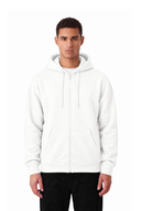 Hoodie ZAY ZIP blanc 330 GSM – vue avant