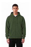 Hoodie ZAY ZIP kaki 330 GSM – vue avant