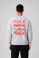 Sweat Graphic WORDS 01 gris chiné – vue de dos – Black Industry